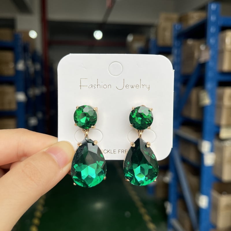 Обeци с капковидна форма, цинкова сплав, електроплатирани, марка Viany, с игла от неръждаема стомана, стил Fresh and Sweet