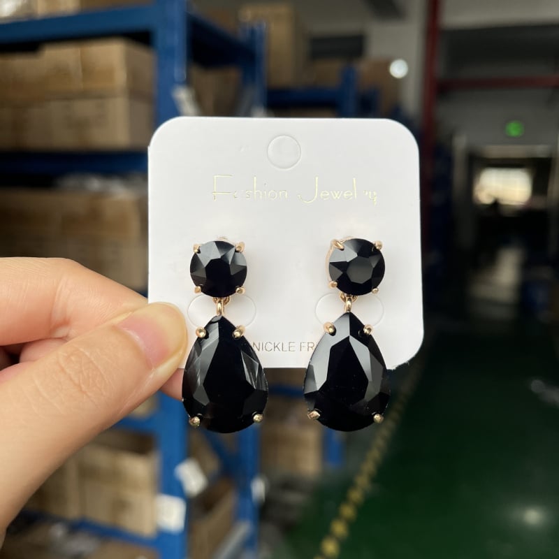 Обeци с капковидна форма, цинкова сплав, електроплатирани, марка Viany, с игла от неръждаема стомана, стил Fresh and Sweet