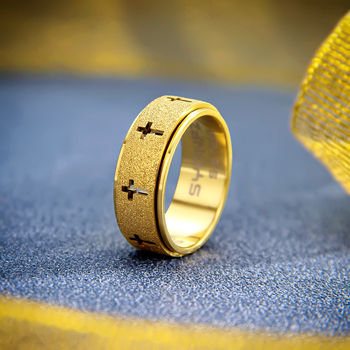 Inel cu cruce, rotativ, din oțel titan, placare electrolitică, anxietate