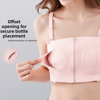 Sutien de alăptare hands-free, bretele detașabile duble, cupe subțiri, material din bumbac, lactație