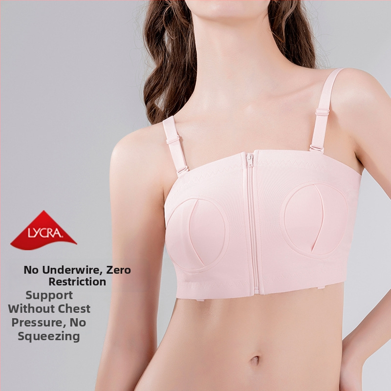 Sutien de alăptare hands-free, bretele detașabile duble, cupe subțiri, material din bumbac, lactație