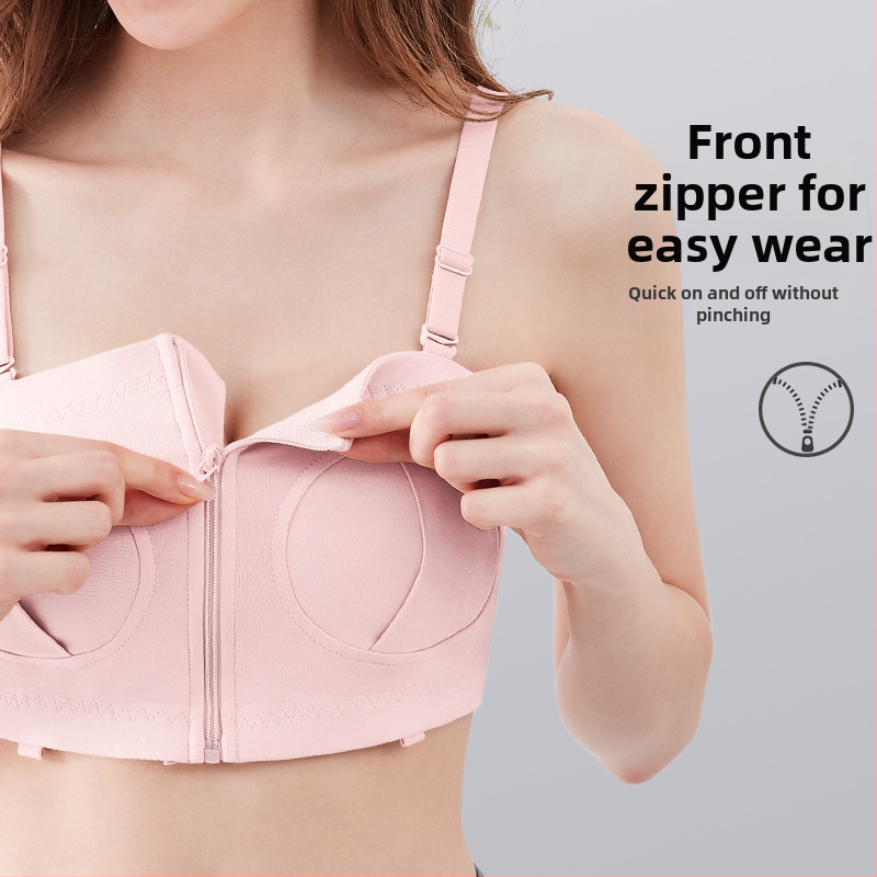 Sutien de alăptare hands-free, bretele detașabile duble, cupe subțiri, material din bumbac, lactație