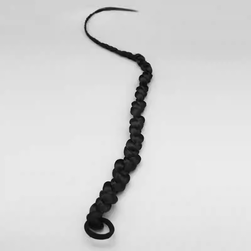 Perika za rep – uvijena pletenica, ručno tkanje, visokootporna žica, model Twisted Braid, bojanje vrućim bojama nije preporučljivo