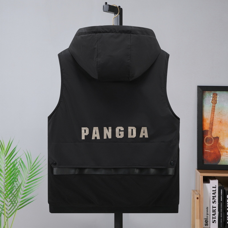 Γιλέκο με κουκούλα, γέμισμα από βαμβάκι, φαρδιά γραμμή, πολυεστερικό ύφασμα, νεανικό στυλ, τσέπες Mingji-line patch, φθινόπωρο 2024.
