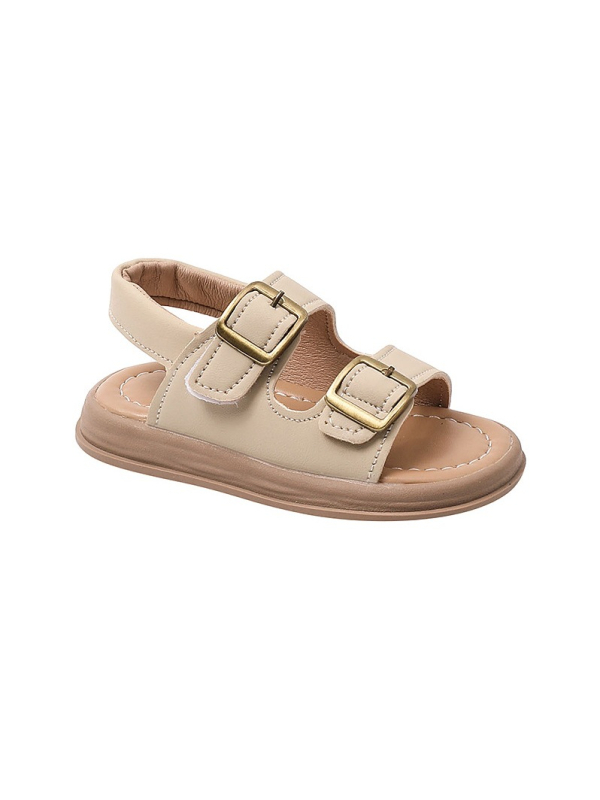 Dječje papuče za plažu - unisex, gornji dio od sintetičke kože, gumena potplat, zatvaranje na Velcro, vintage stil, ljeto 2025