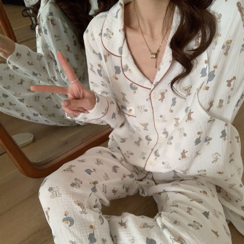 Set de maternitate din bumbac 100% – Bluza cu mâneci lungi și pantaloni, greutate moderată 161–180 g/m2, pentru alăptare