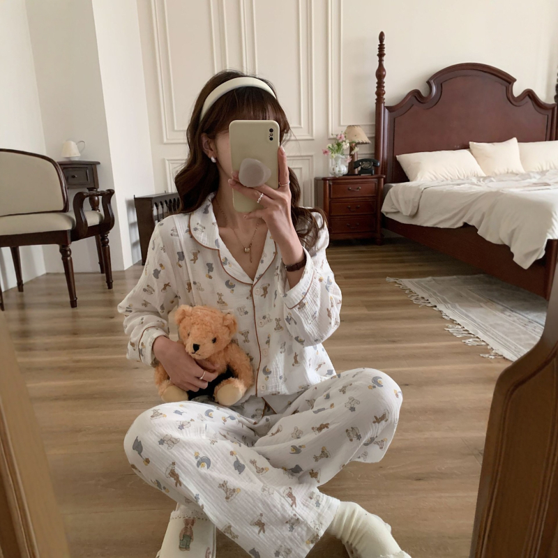 Set de maternitate din bumbac 100% – Bluza cu mâneci lungi și pantaloni, greutate moderată 161–180 g/m2, pentru alăptare