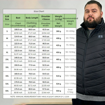 Unisex βαμβακερό θερμαινόμενο γιλέκο με ευφυή έλεγχο θερμοκρασίας, παχιά πολυεστερική ύφανση, χωρίς κουκούλα