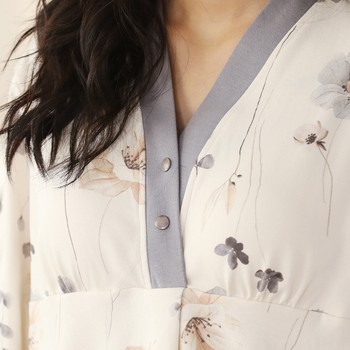 Set de pijamale pentru maternitate – bumbac 100%, antibacterian, cu pernă pentru sân; mâneci lungi, pantaloni; grosime material 181–200 g/m²; potrivit pentru vară, primăvară, toamnă