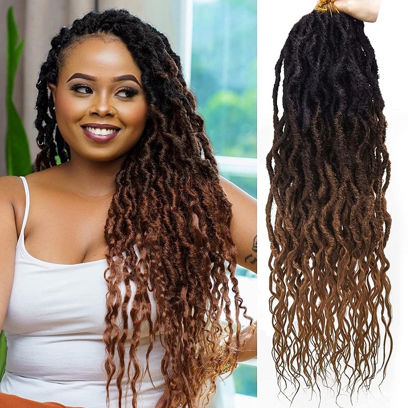 Paruka s repom – Goddess Faux Locs, model Mermaid, vlakna otporna na visoke temperature, brend Ouyafei, nije pogodno za permiranje ili bojenje