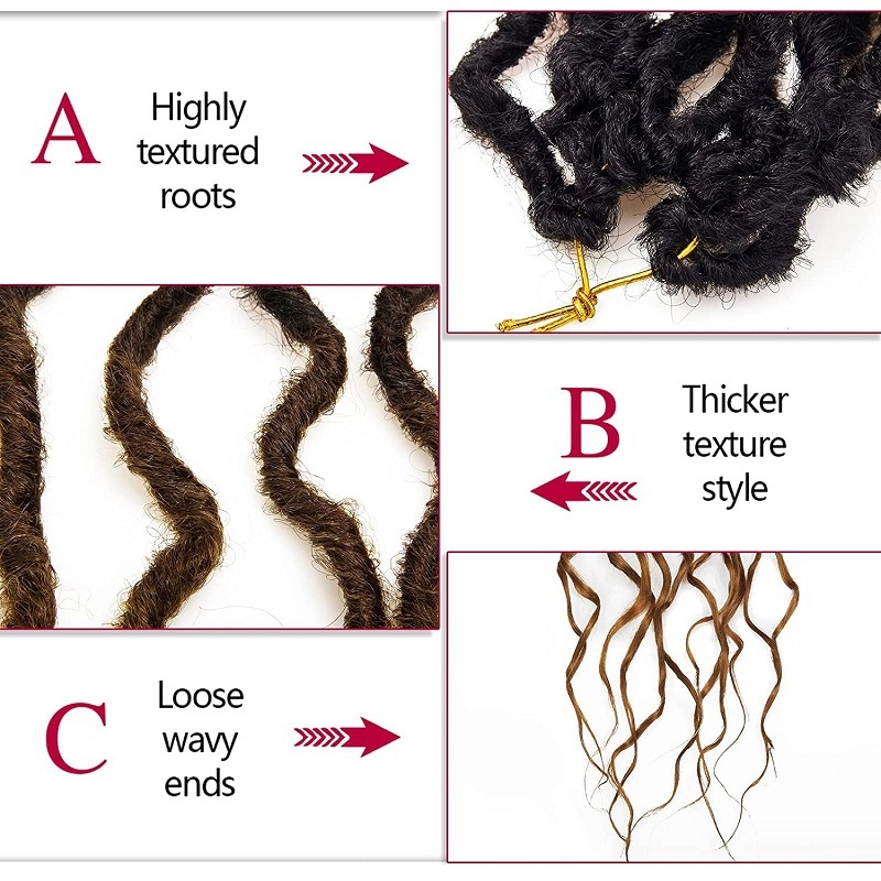 Paruka s repom – Goddess Faux Locs, model Mermaid, vlakna otporna na visoke temperature, brend Ouyafei, nije pogodno za permiranje ili bojenje
