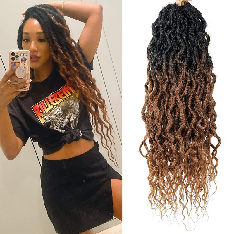 Paruka s repom – Goddess Faux Locs, model Mermaid, vlakna otporna na visoke temperature, brend Ouyafei, nije pogodno za permiranje ili bojenje