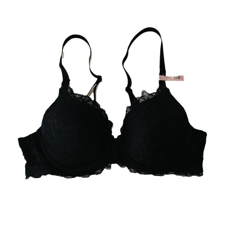 Sutien de alăptare din dantelă, deschidere frontală, bretele detașabile, cu sârmă metalică, cinci rânduri de închidere la spate