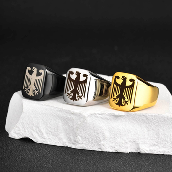 Prsten od nehrđajućeg čelika RC-294, QuanxiShui, Geometrijski oblik, Maillard stil