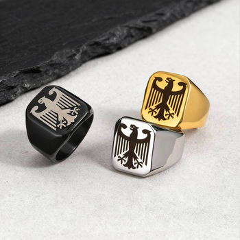 Prsten od nehrđajućeg čelika RC-294, QuanxiShui, Geometrijski oblik, Maillard stil