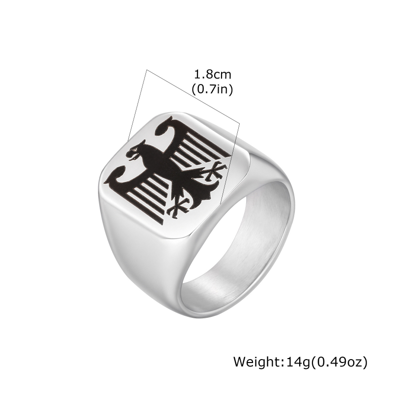 Prsten od nehrđajućeg čelika RC-294, QuanxiShui, Geometrijski oblik, Maillard stil
