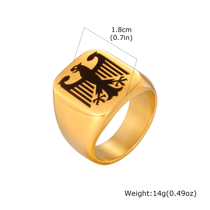 Prsten od nehrđajućeg čelika RC-294, QuanxiShui, Geometrijski oblik, Maillard stil