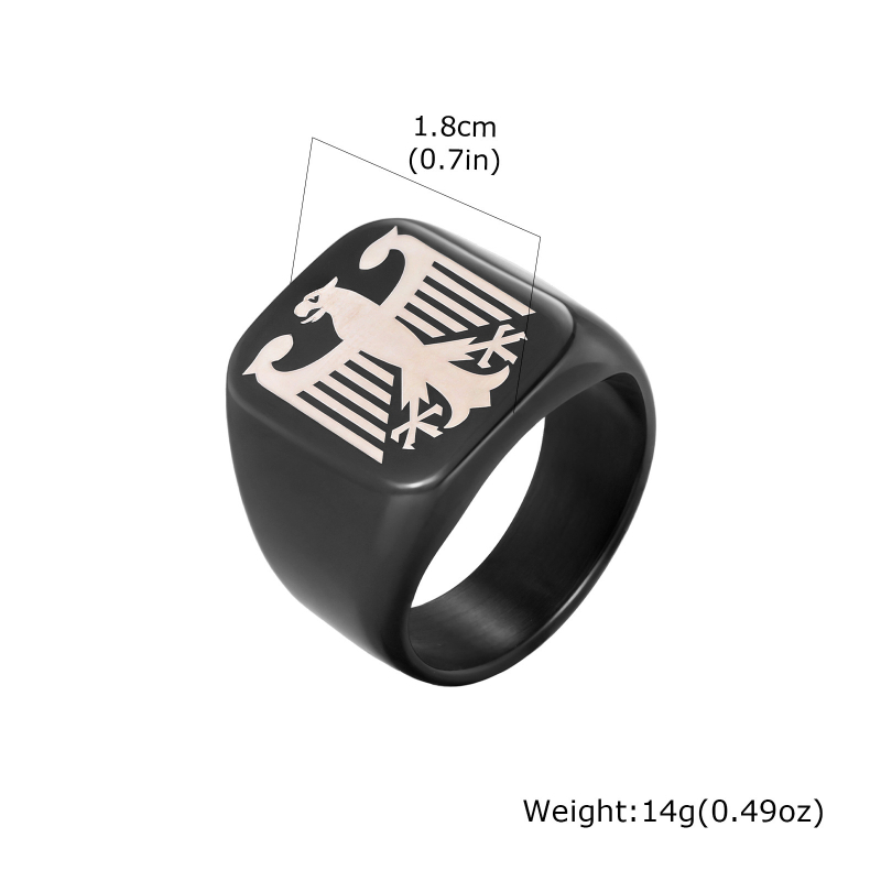 Prsten od nehrđajućeg čelika RC-294, QuanxiShui, Geometrijski oblik, Maillard stil