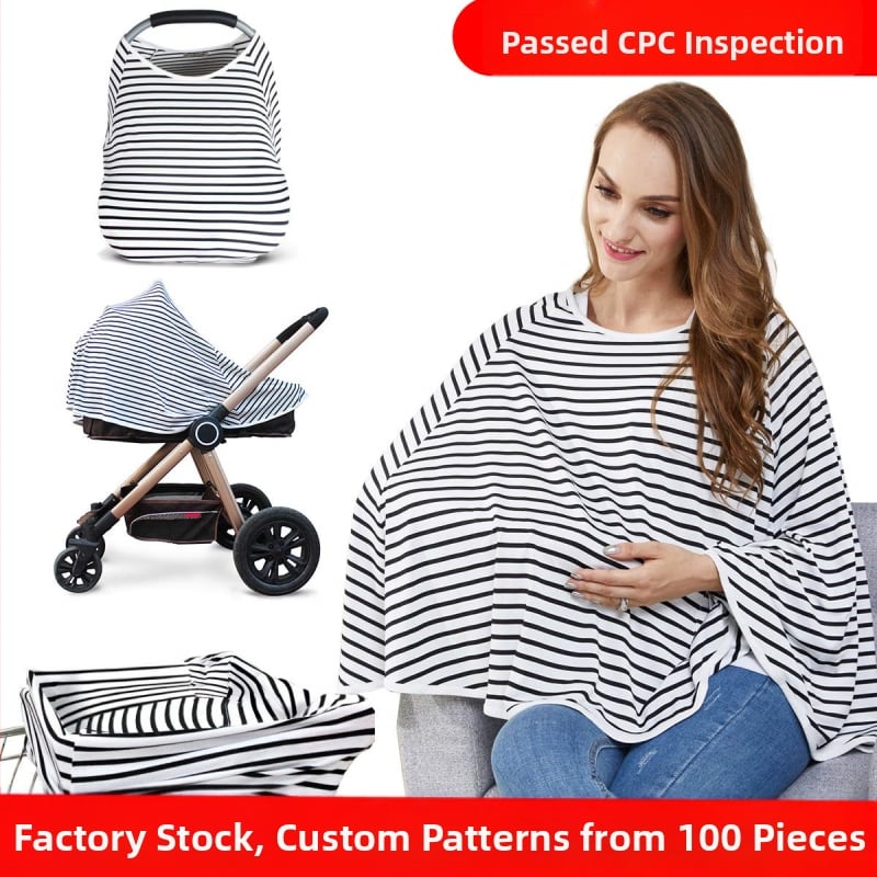 Husă multifuncțională pentru alăptat și umbre pentru cărucior - design pull-over fără mâneci, material milk silk, 95–100% poliester, 141–160 g/m², universal pentru toate anotimpurile