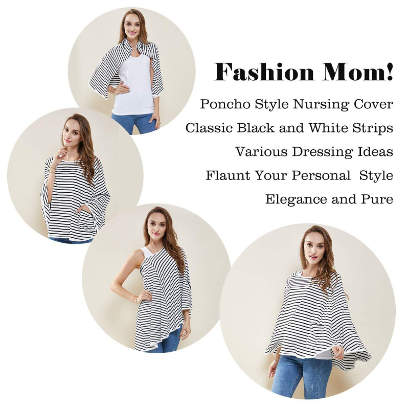 Husă multifuncțională pentru alăptat și umbre pentru cărucior - design pull-over fără mâneci, material milk silk, 95–100% poliester, 141–160 g/m², universal pentru toate anotimpurile