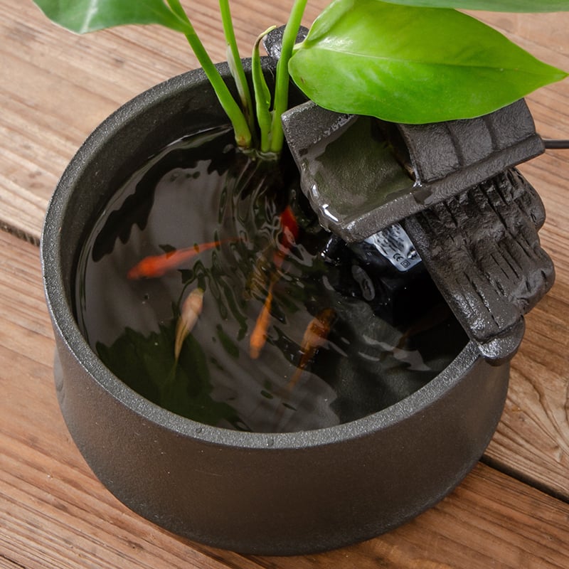 Keramički okrugli Zen stolni vodeni ukras s akvarijem za zlatne ribice, kružni protok vode, glazirana površina, oslikani završetak, prilagodljiva opcija, moderni stil