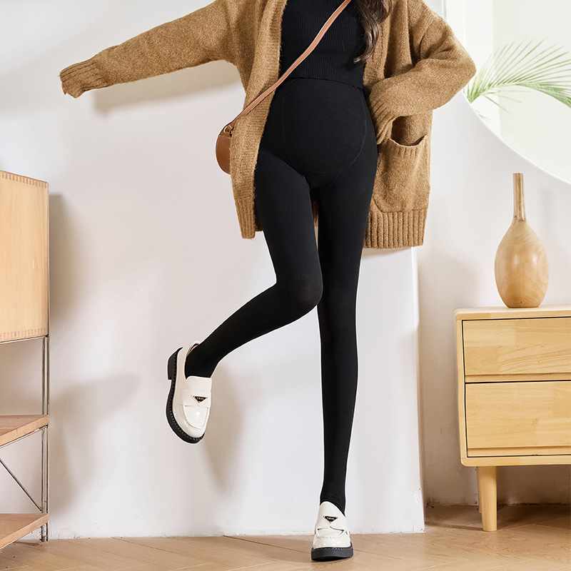 Trudničke pantyhose s vertikalnim crtama, debele, najlon/poliester, podrška trbuha, zima