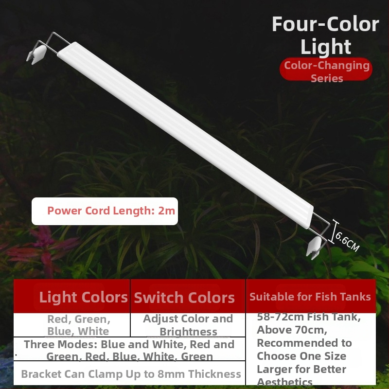 LED akvarijska lampica s klipom – energetski učinkovita, podesiva snaga, PVC kućište, marka Yusheng, <36W