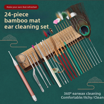 Κουτάλι αυτιού - χωρίς φως - Haifu ανοξείδωτος χάλυβας, μπαμπού και ξύλο - 100 τεμάχια