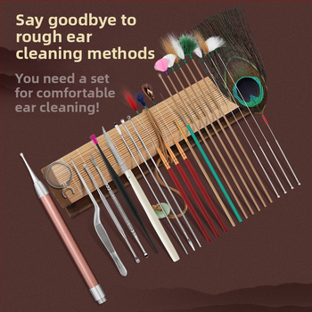 Κουτάλι αυτιού - χωρίς φως - Haifu ανοξείδωτος χάλυβας, μπαμπού και ξύλο - 100 τεμάχια