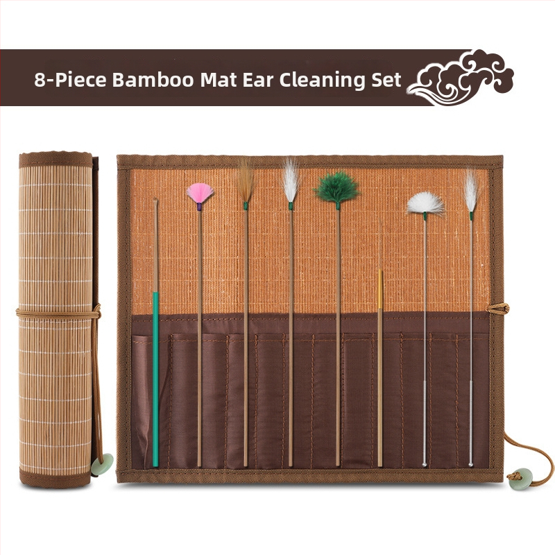 Κουτάλι αυτιού - χωρίς φως - Haifu ανοξείδωτος χάλυβας, μπαμπού και ξύλο - 100 τεμάχια