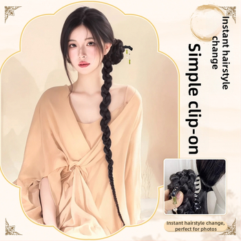 Perika s repom u pletenom stilu - vlakno otporno na visoke temperature, model PY09, za dame, bez bojenja i bez trajne.