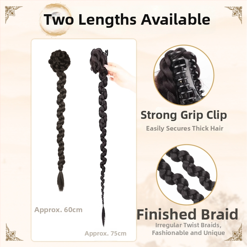 Perika s repom u pletenom stilu - vlakno otporno na visoke temperature, model PY09, za dame, bez bojenja i bez trajne.