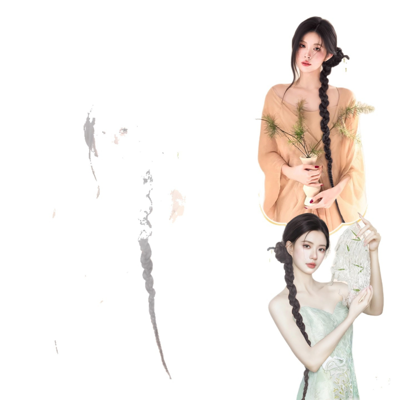 Perika s repom u pletenom stilu - vlakno otporno na visoke temperature, model PY09, za dame, bez bojenja i bez trajne.