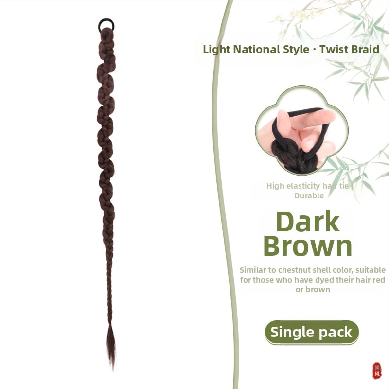 Perika s repom u pletenom stilu - vlakno otporno na visoke temperature, model PY09, za dame, bez bojenja i bez trajne.