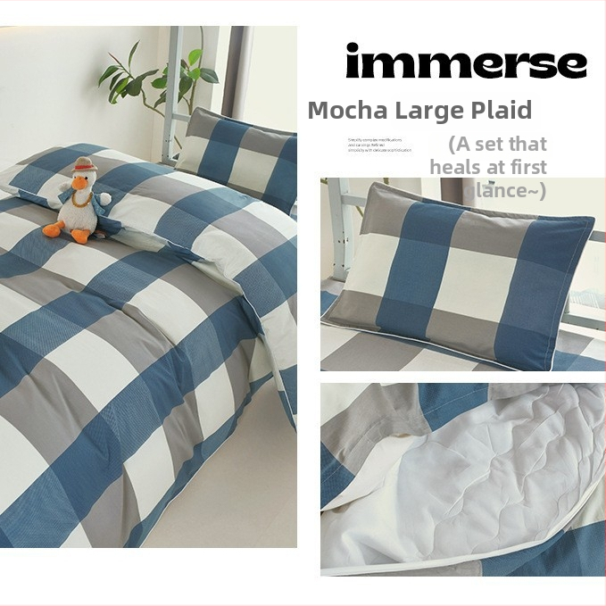 Egyetemi kollégiumi ágynemű-hármas készlet – 100% pamut, twill szövés, reaktív nyomtatás, kollegi stílus, minden évszakra