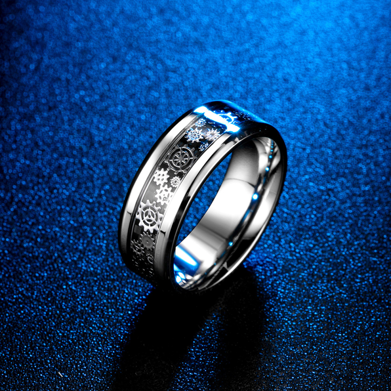 Prsten od titan čelika s geometrijskim stilom, unisex dizajn