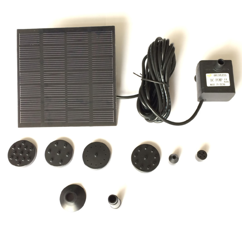 Solárna fontána – mini DC Brushless čerpadlo pre bazén, kombinovaný výstrek, plastová konštrukcia, Temeixi