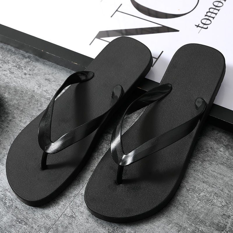 Șlapi de vară pentru bărbați, stil coreean, antiderapante, partea superioară din PVC, talpă PVC, talpă plată, slip-on