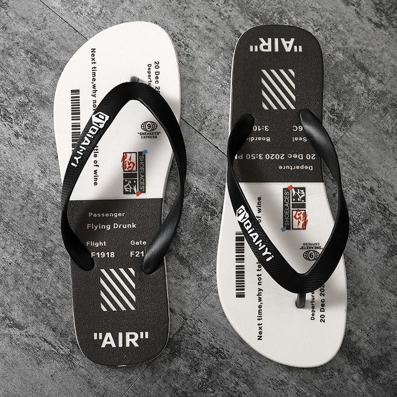 Șlapi de vară pentru bărbați, stil coreean, antiderapante, partea superioară din PVC, talpă PVC, talpă plată, slip-on