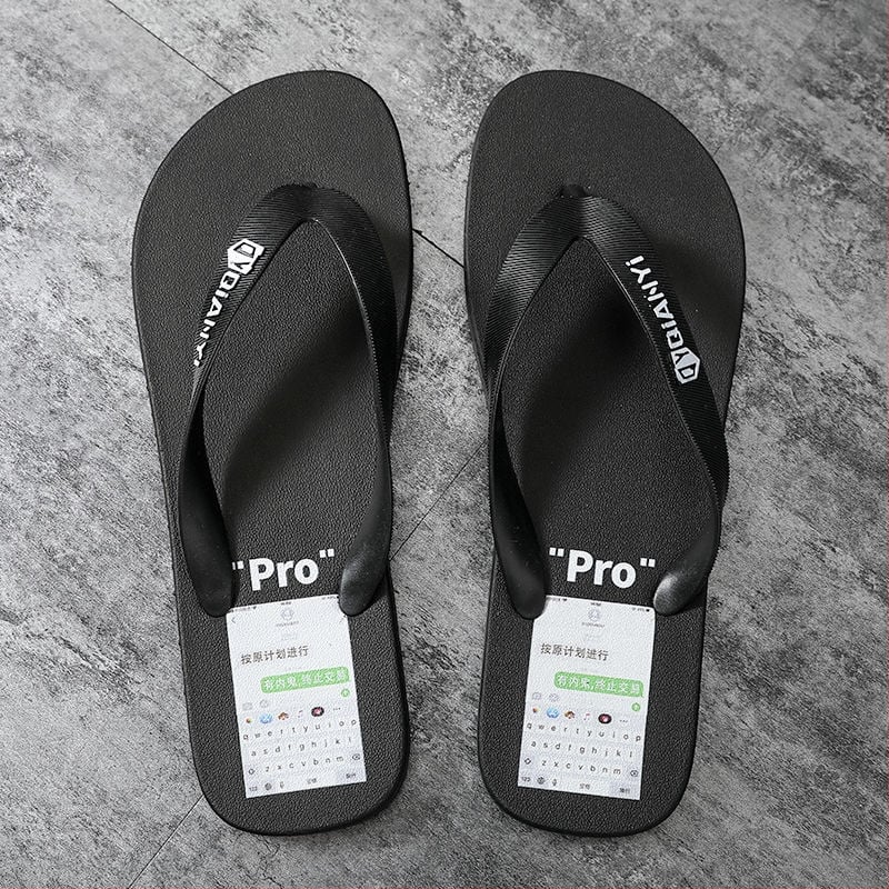 Șlapi de vară pentru bărbați, stil coreean, antiderapante, partea superioară din PVC, talpă PVC, talpă plată, slip-on