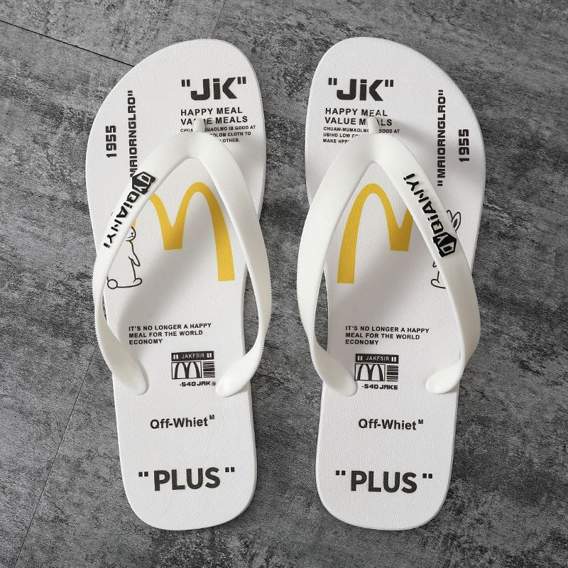 Șlapi de vară pentru bărbați, stil coreean, antiderapante, partea superioară din PVC, talpă PVC, talpă plată, slip-on