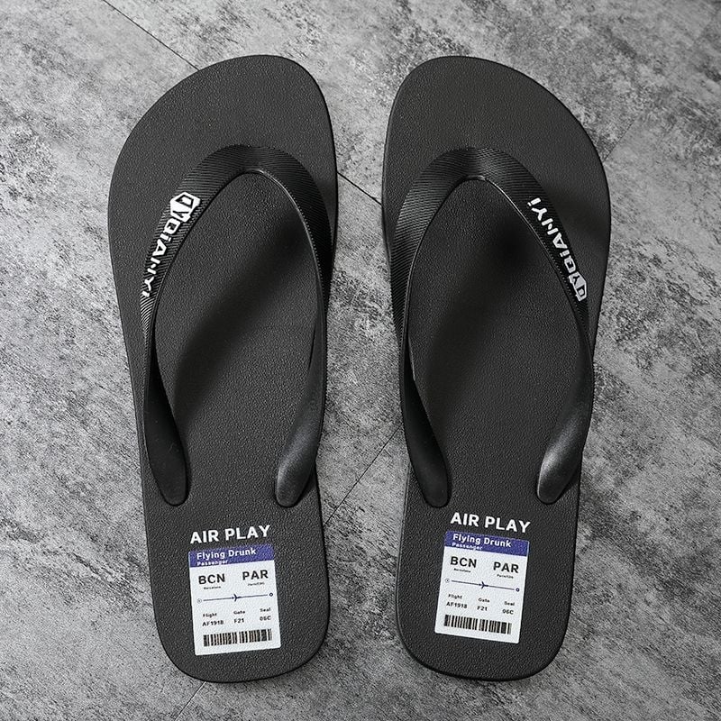 Șlapi de vară pentru bărbați, stil coreean, antiderapante, partea superioară din PVC, talpă PVC, talpă plată, slip-on