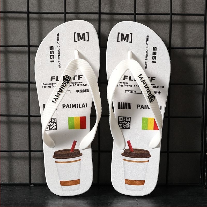 Șlapi de vară pentru bărbați, stil coreean, antiderapante, partea superioară din PVC, talpă PVC, talpă plată, slip-on