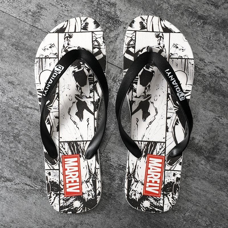 Șlapi de vară pentru bărbați, stil coreean, antiderapante, partea superioară din PVC, talpă PVC, talpă plată, slip-on