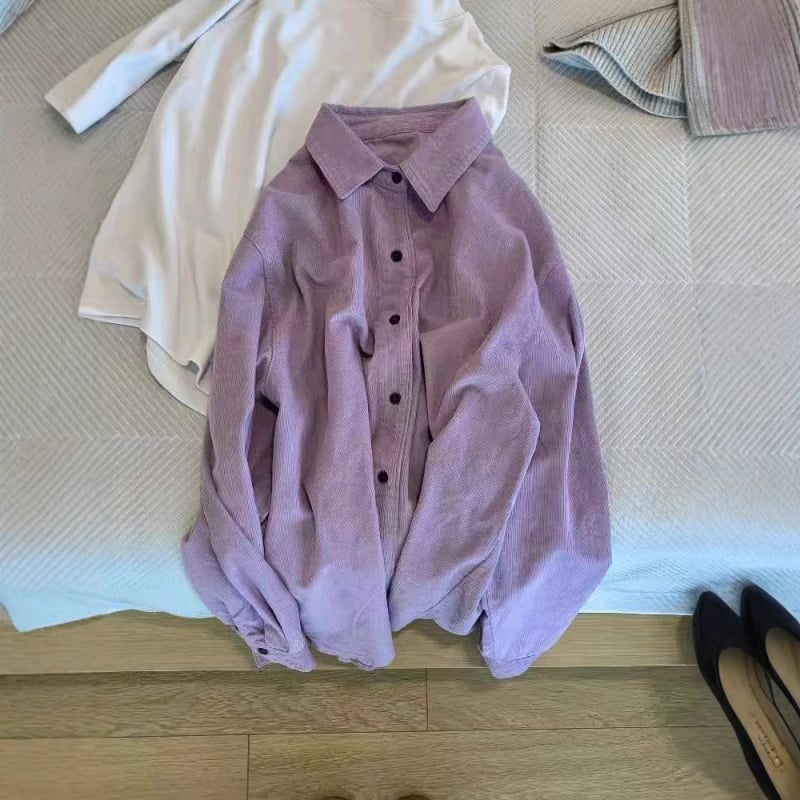 Košulja od pamuka, dugi rukavi, polo ovratnik, slobodan kroj