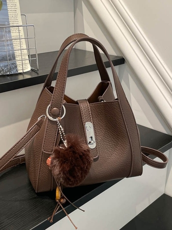 Visokokvalitetna lagana luksuzna crossbody torba s setom majka-kćer, PU materijal, oblik kofera, zatvaranje kopčom, jedna naramenica, zima 2025