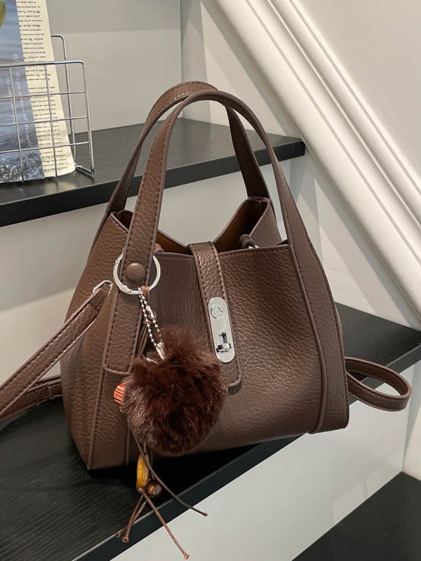 Visokokvalitetna lagana luksuzna crossbody torba s setom majka-kćer, PU materijal, oblik kofera, zatvaranje kopčom, jedna naramenica, zima 2025
