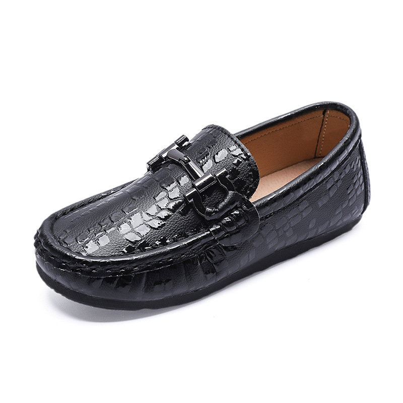 Muški kožni loaferi za djecu od dvostrukog telećeg kože, gumena potplata, slip-on, britanski stil