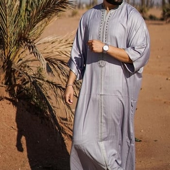 Cămașă în stil național, croială lejeră, țesătură de in, mâneci scurte, imprimare digitală