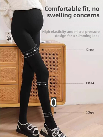 Colanți de bază pentru maternitate – groși și calzi, talie înaltă, lungi, viscoză 80–90%